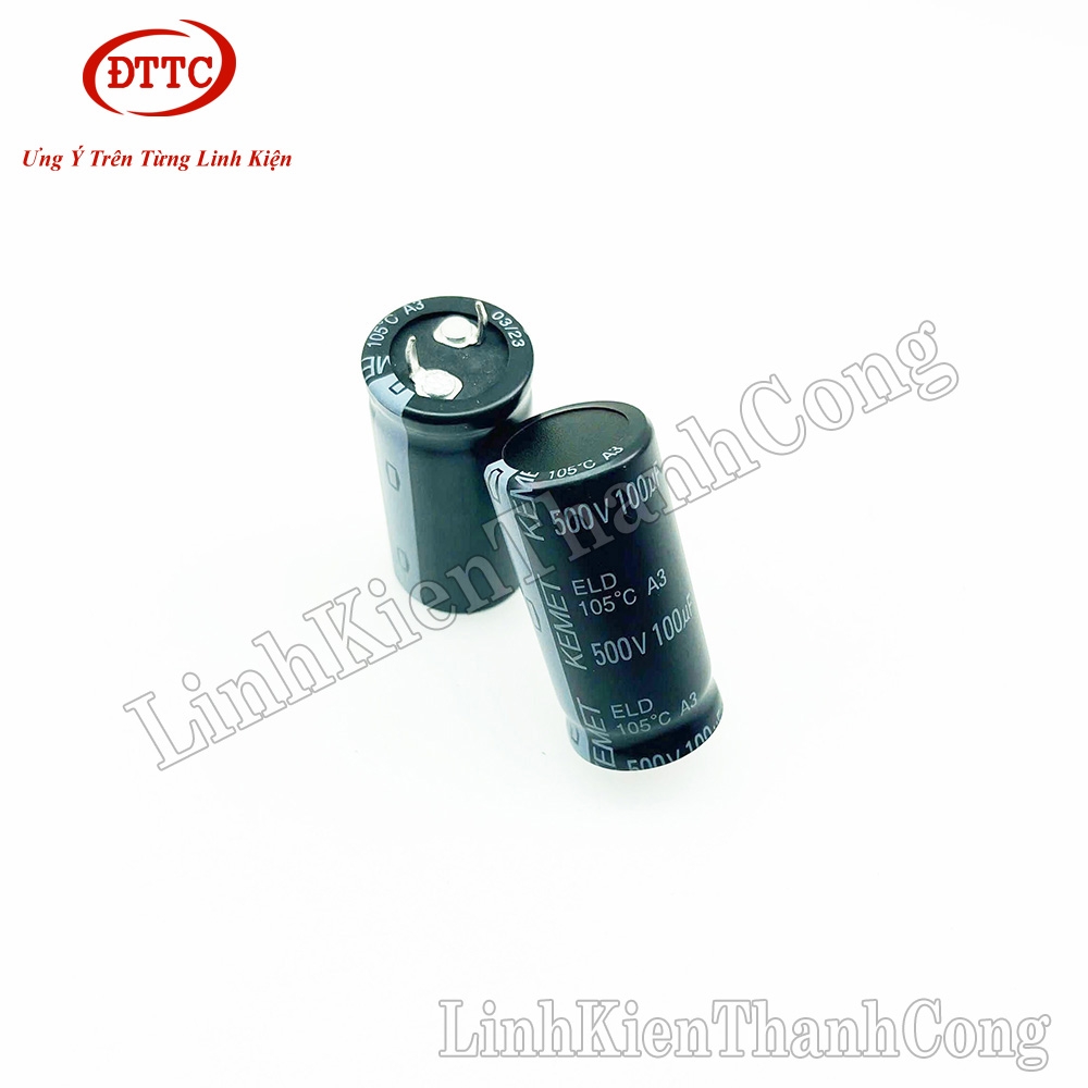Tụ Hóa KEMET 100uF 500V Chân Cứng 22x45mm