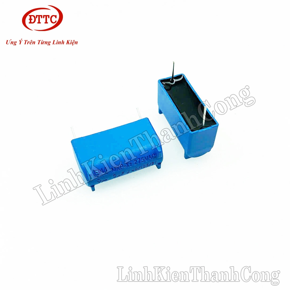 Tụ Bếp Từ Xanh 3uF 275VAC 400VDC BM Đứng