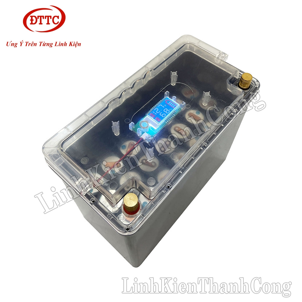 Hộp Nhựa Đóng Pin 4S 266x136x230mm Chống Nước, Màn Hình LCD 4S, Nắp Trong, Có Quai