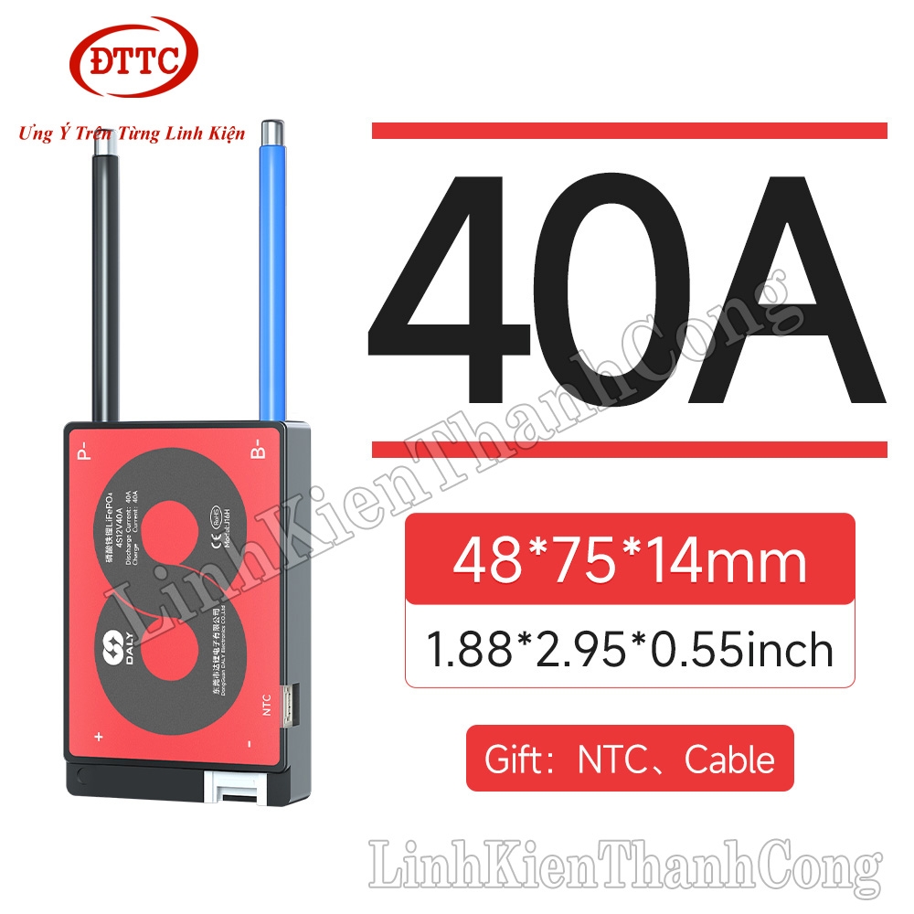 Mạch Bảo Vệ BMS DALY 12V 4S 3.2V 40A Mẫu H + NTC