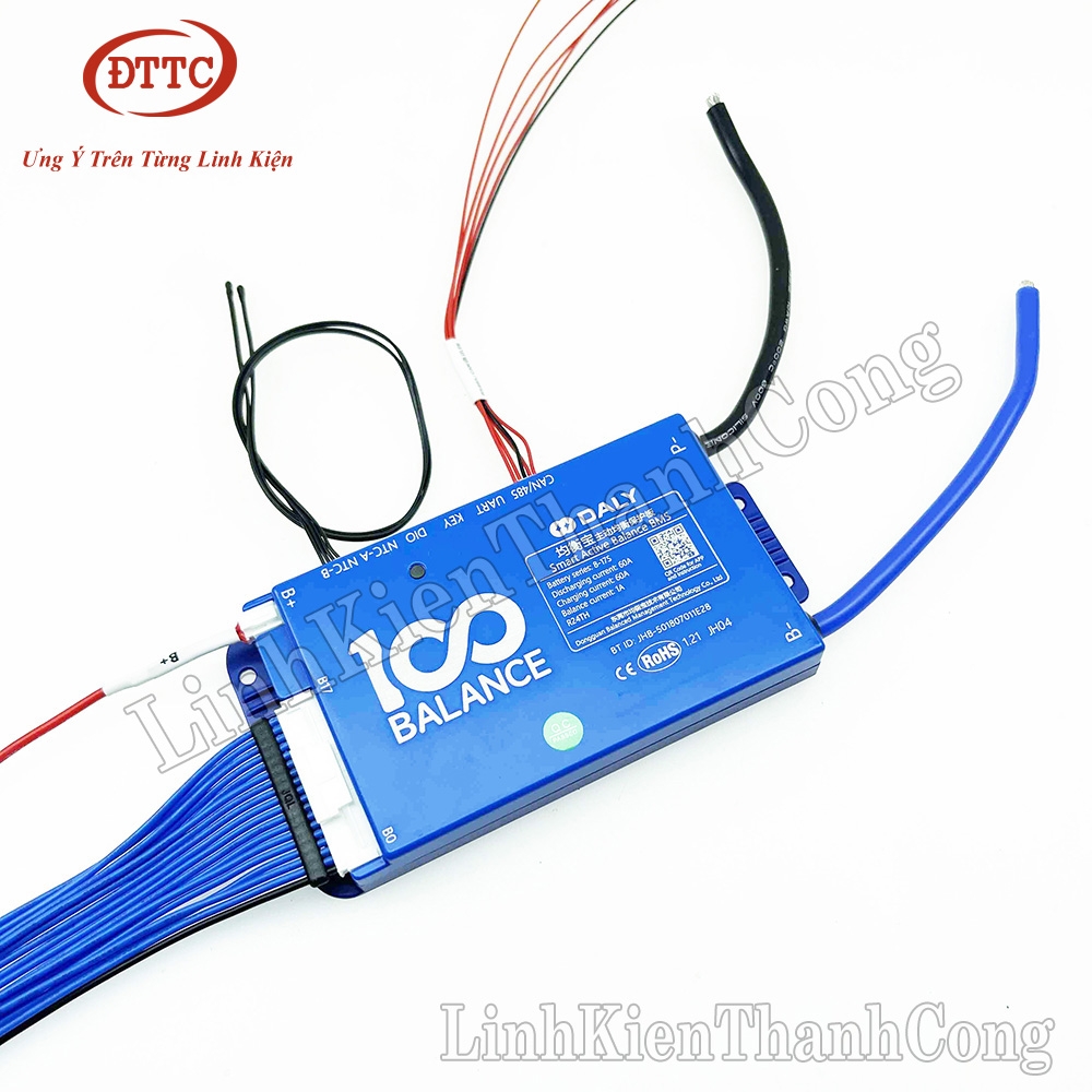 Mạch Bảo Vệ BMS DALY Thông Minh 24-60V 8S-17S 3.2V 60A, Có Cân Bằng Chủ Động 1A + NTC