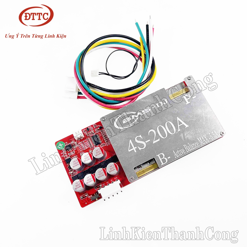 Mạch Bảo Vệ BMS DJ 3.2V 4S 200A Kết Hợp Cân Bằng Chủ Động 4S 5A