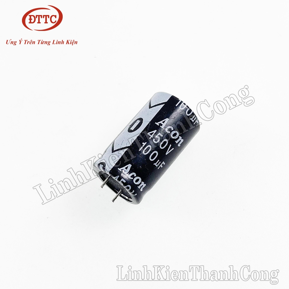 Tụ Hóa ACON 100uF 450V 18x30mm (Hàng Mới Chân Ngắn)
