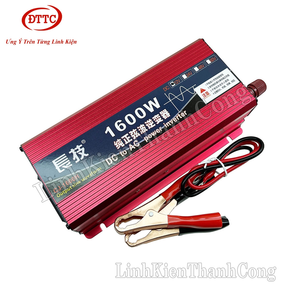 Inverter CJ Sin Chuẩn 12V Lên 220VAC 1600W
