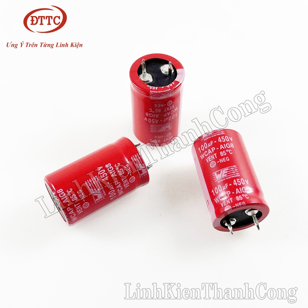 Tụ Hóa WURTH ELEKTRONIK 100uF 450V 22x35mm