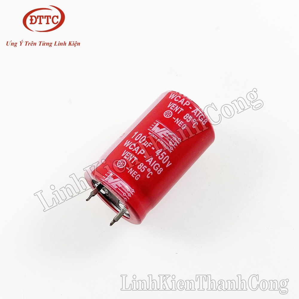 Tụ Hóa WURTH ELEKTRONIK 100uF 450V 22x30mm