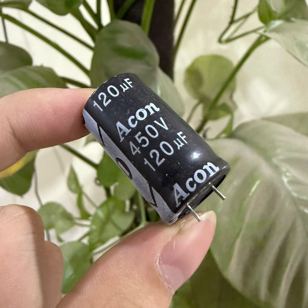 Tụ Hóa ACON 120uF 450V 18x30mm (Hàng Mới Chân Ngắn)