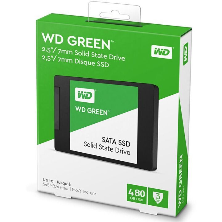 Ổ cứng SSD WD Western 480GB Sata III Read up to 545MB/s - Write up to 465MB/s - Up to 37K/68K IOPS