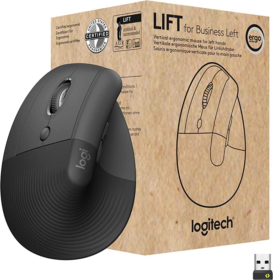 Chuột Logitech Lift Vertical Business công thái học Ergonomic Wireless/Bluetooth