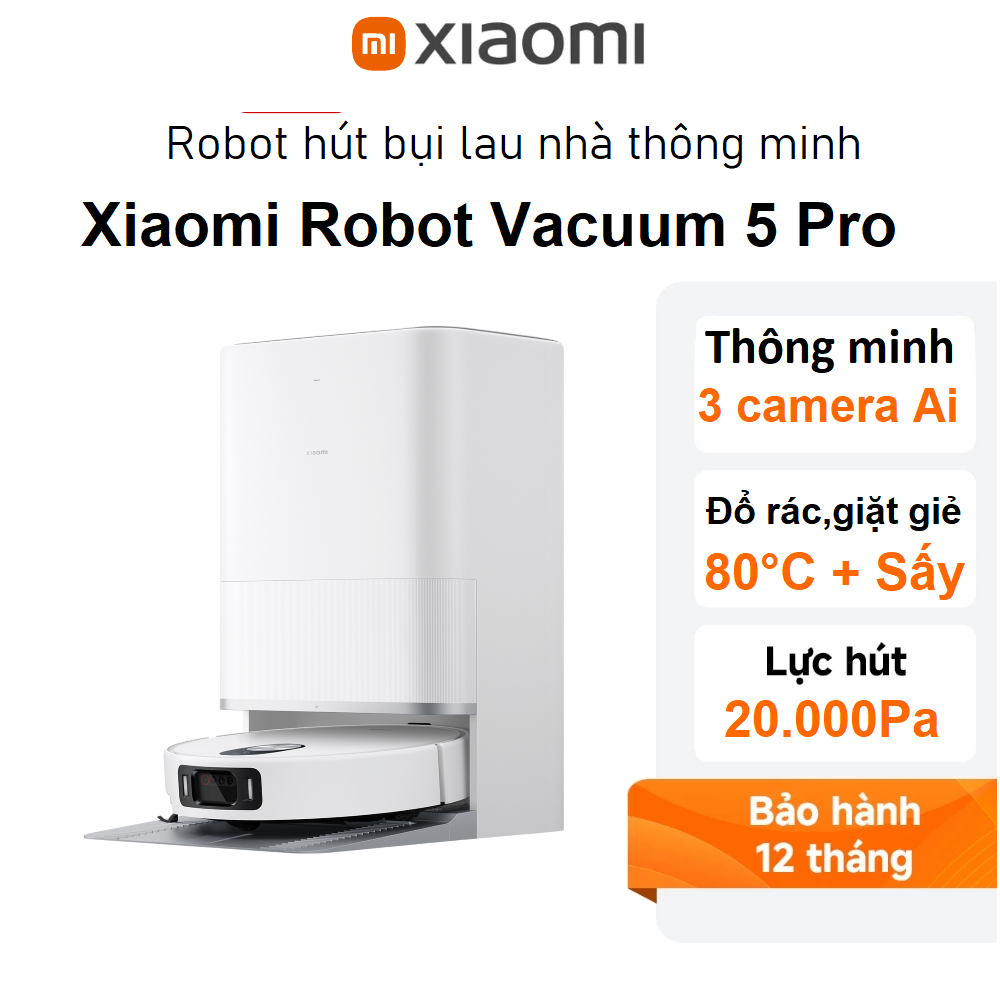 Robot hút bụi lau nhà Xiaomi Robot Vacuum 5 Pro EU (BHR07WFEU)