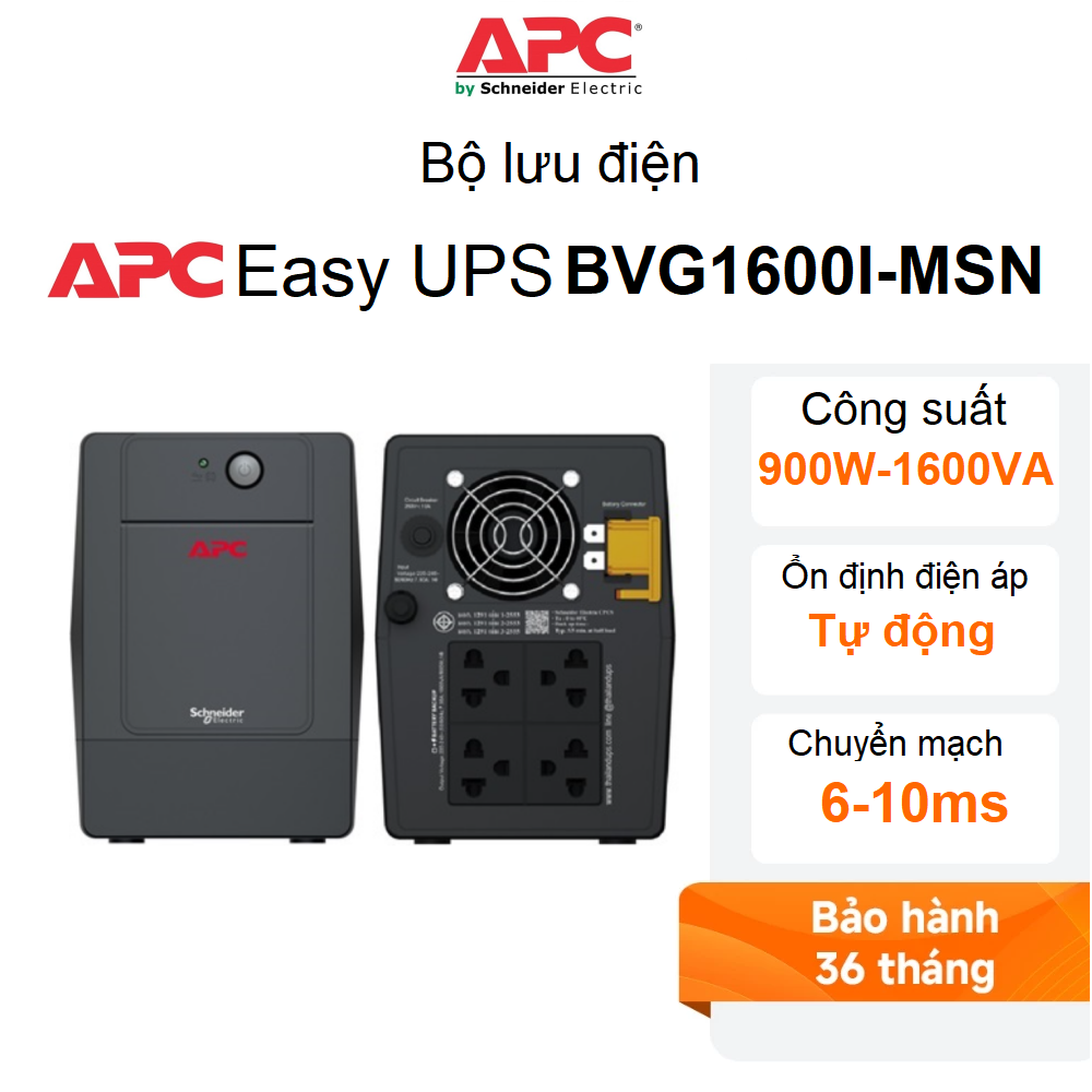 Bộ lưu điện APC UPS BVG1600I-MSN 900W-1600VA