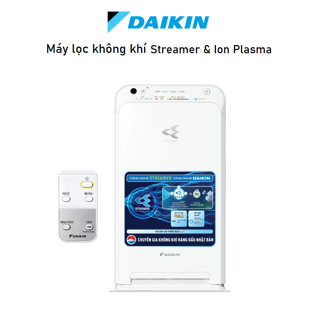 Máy lọc không khí Daikin MC55UVM6 40m2, Streamer kép và Ion Plasma