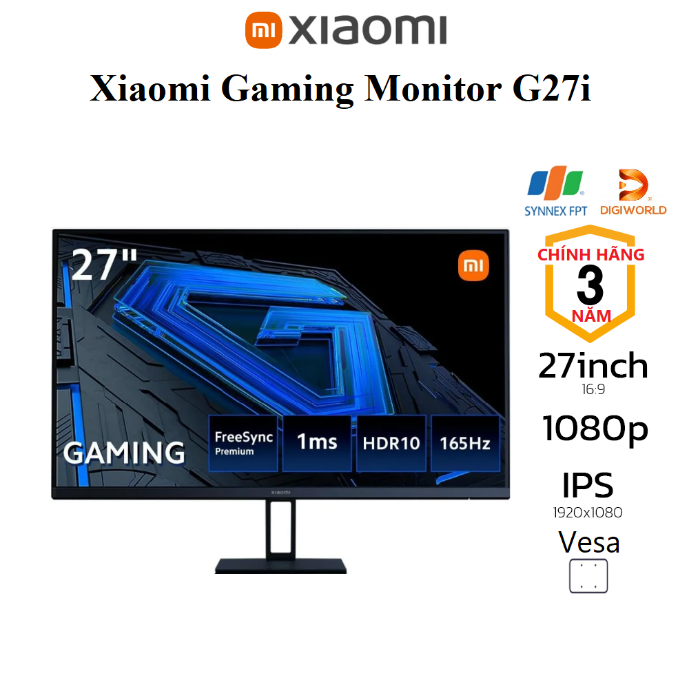 Màn hình máy tính Xiaomi Gaming G27i 27 inch FHD/IPS/165Hz/1ms/FreeSync/HDMI/DP