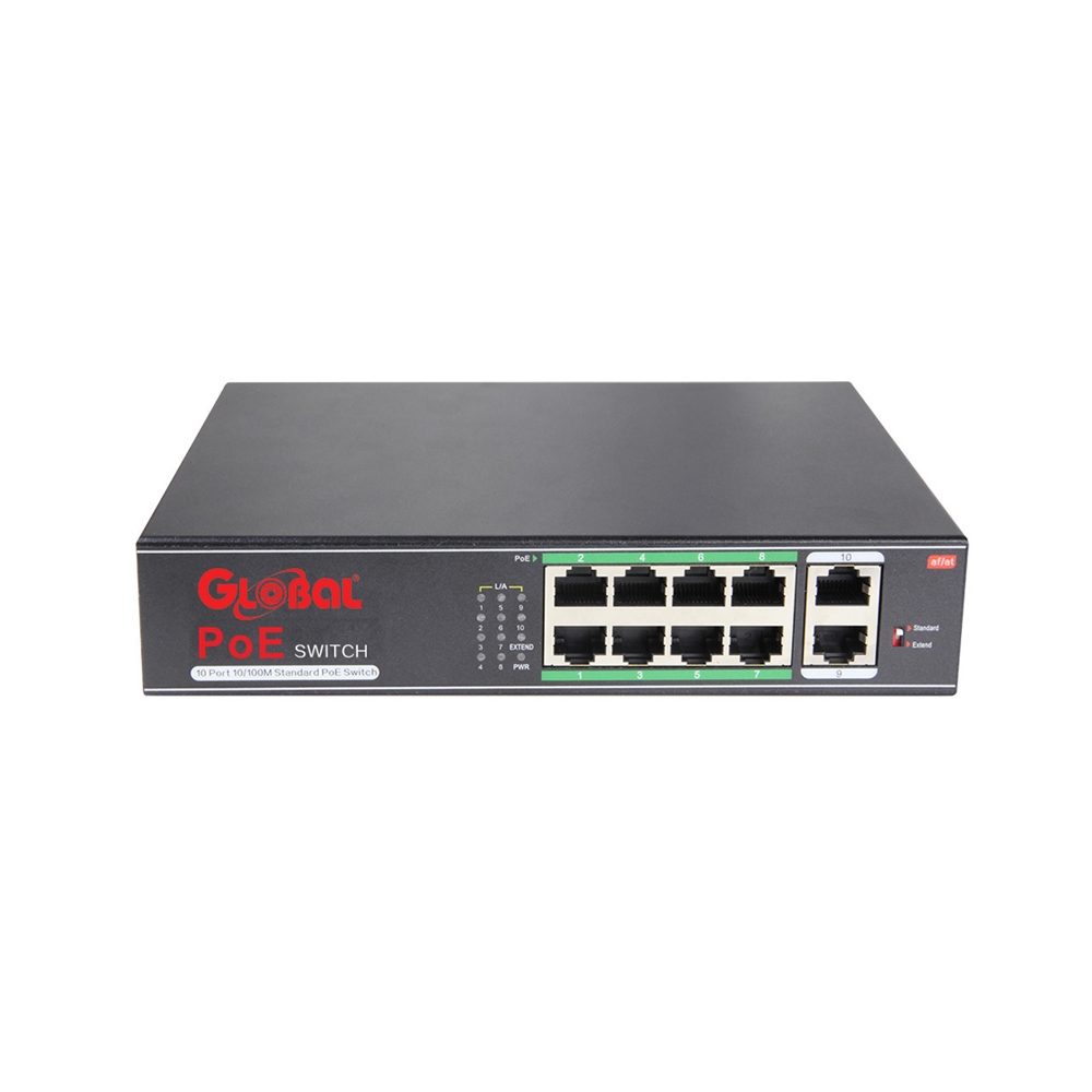 8+2 ports PoE switch truyền tải xa 250m