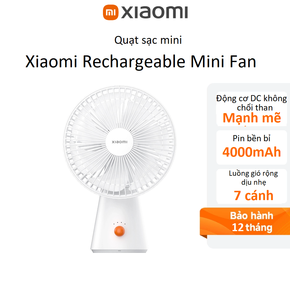 Quạt Xiaomi Rechargeable Mini Fan - Chính hãng Digiworld