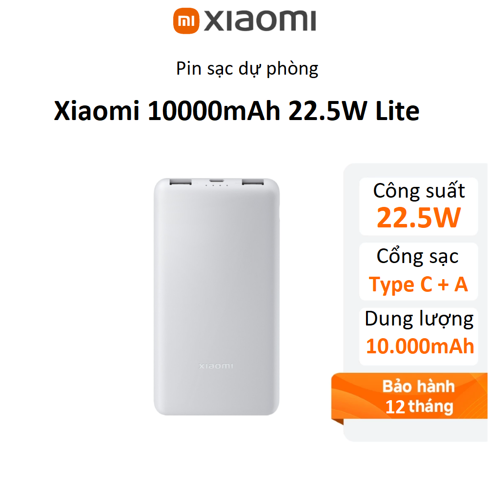 Pin sạc dự phòng Xiaomi 10000mah Type-C 22.5W Lite GL (BHR9350GL)