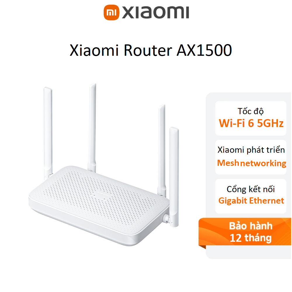 Bộ phát wifi Xiaomi Router AX1500 EU Bản quốc tế - Chính hãng Digiworld