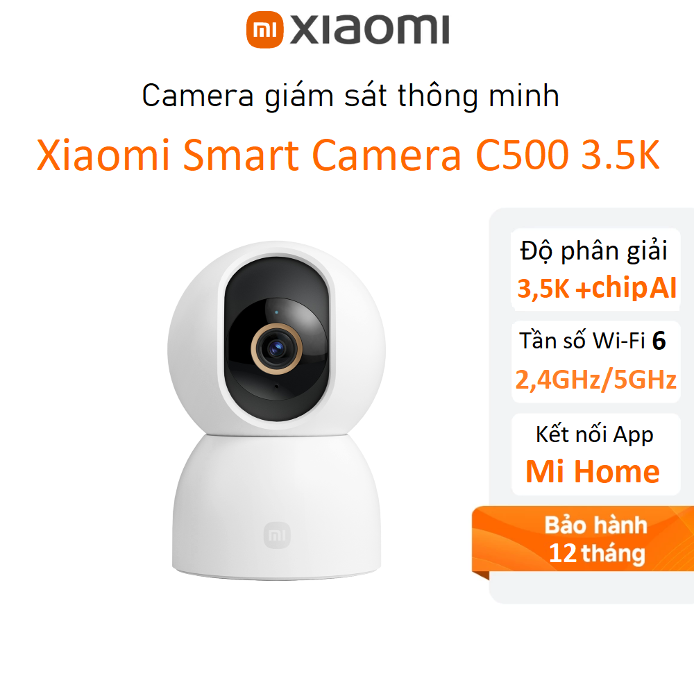 Camera quan sát Xiaomi Smart C500 3,5K UHD (3200x1800p) 2,4GHz/ 5GHz Bản quốc tế - Hàng chính hãng