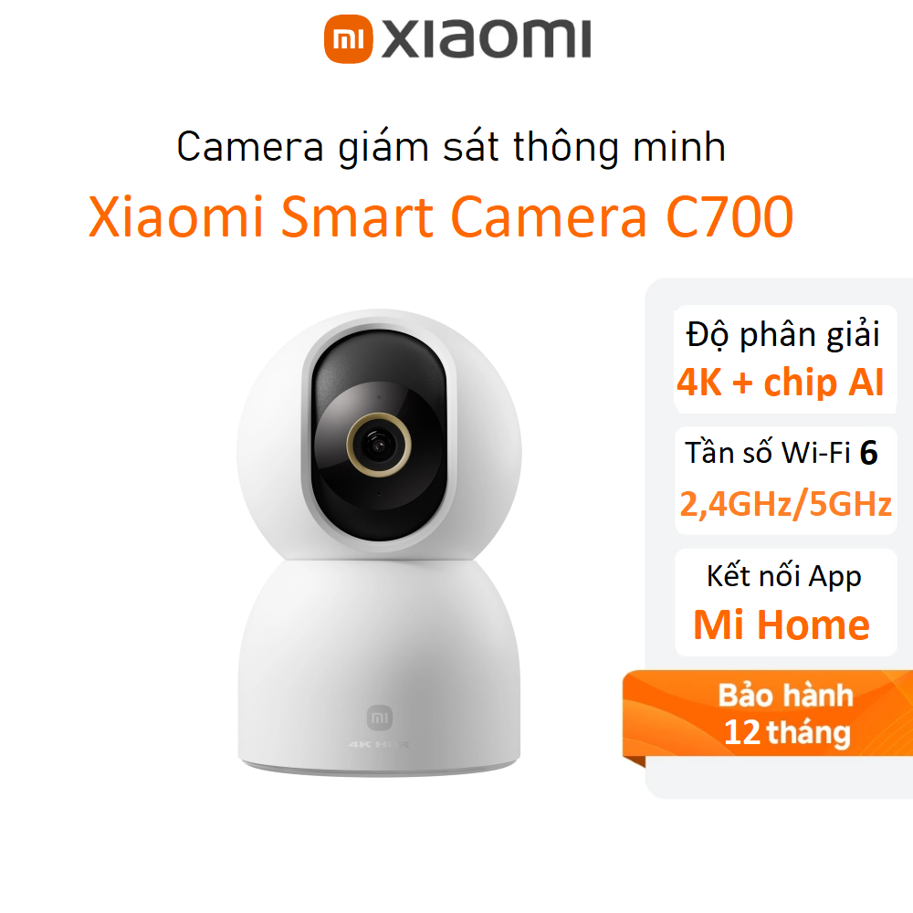 Camera quan sát Xiaomi Smart Camera C700 EU 4K (3840 x 2160p) - Chính hãng Digiworld