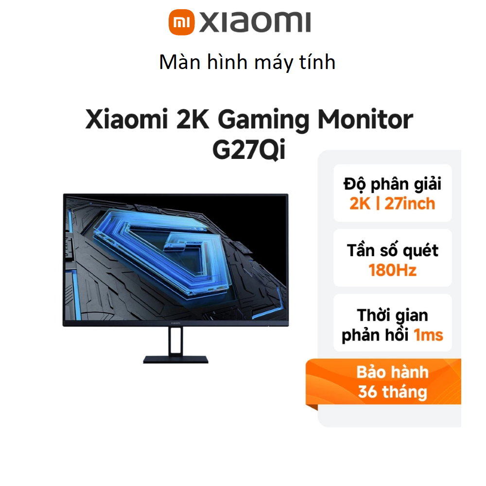 Màn hình máy tính Xiaomi G27Qi Gaming 2K(2560x1440p) 1ms/180Hz ELA5593EU - Chính hãng Digiworld