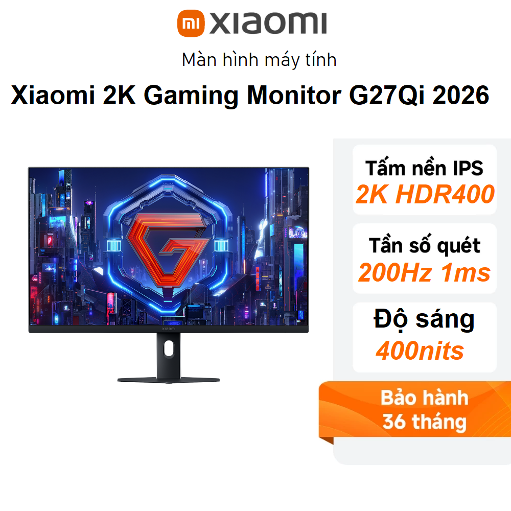 Màn hình máy tính Xiaomi G27Qi 2026 Gaming 2K(2560x1440p) 1ms/200Hz ELA5593EU - Chính hãng Digiworld
