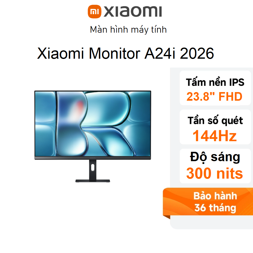 Màn hình máy tính Xiaomi A24i 2026 23.8 inch FHD/IPS/144Hz/6ms/300nits/HDMI - Chính hãng Digiworld