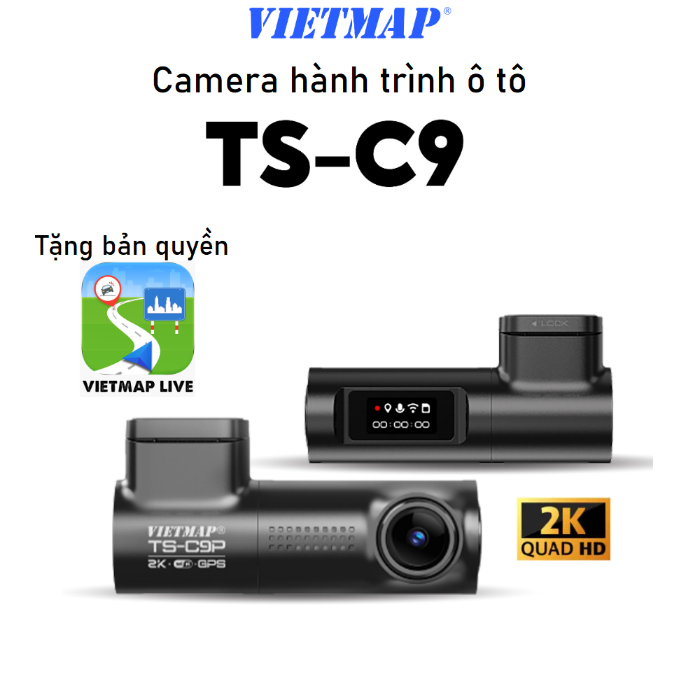 Camera hành trình Ô tô Vietmap TS-C9P 2K, GPS, VM REC