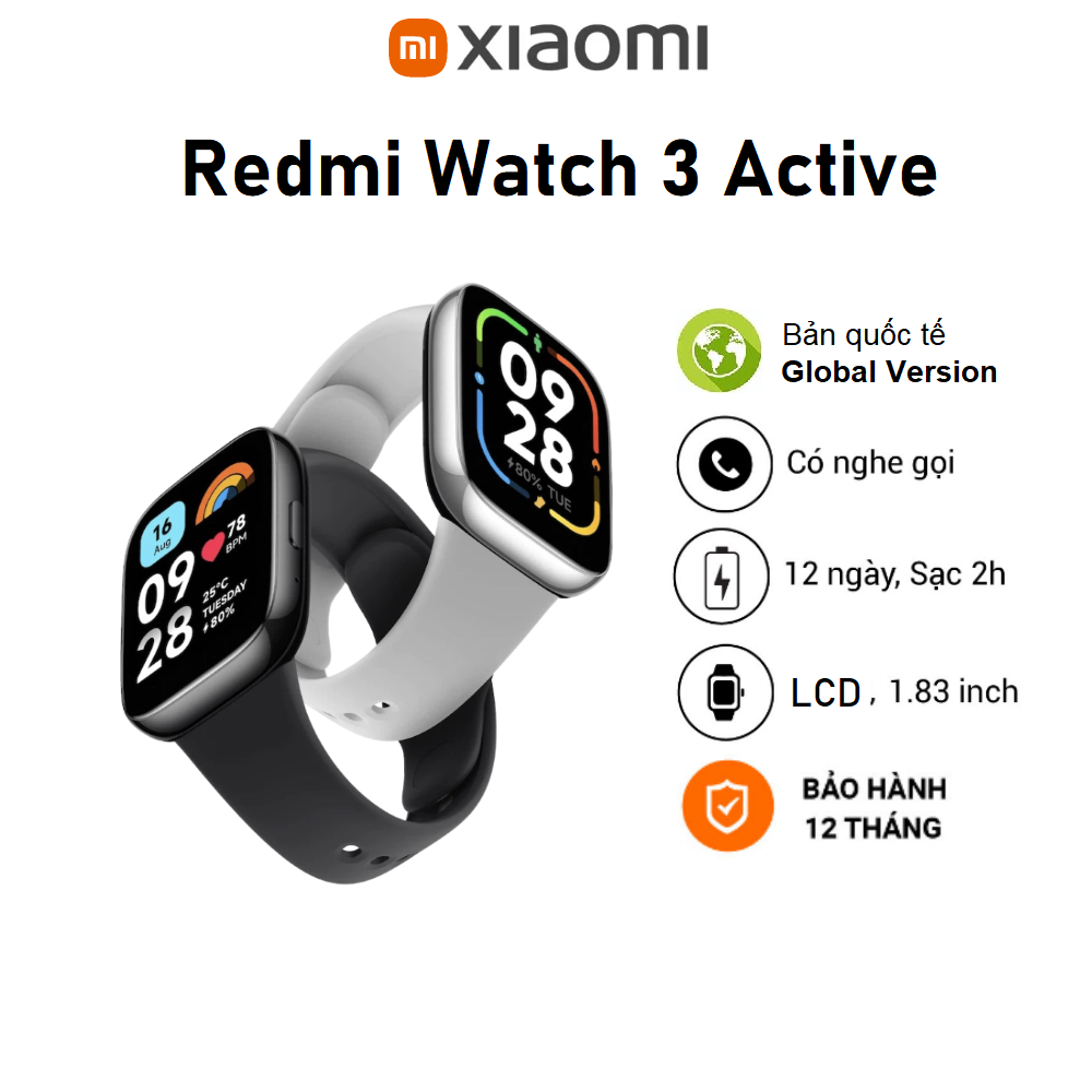 Đồng hồ thông minh Xiaomi Redmi Watch 3 Active Màn hình LCD, Nghe/Gọi