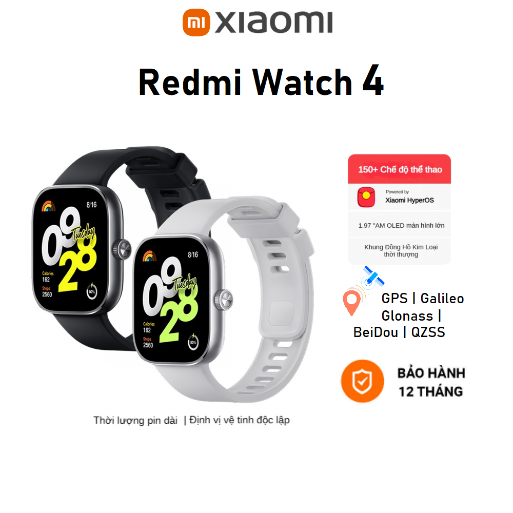 Đồng hồ thông minh Xiaomi Redmi Watch 4 Màn hình AMOLED 1.97 inch Nghe/Gọi