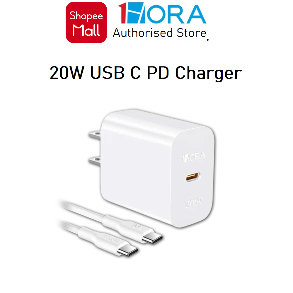 Bộ sạc 1HORA GAR153 20W kèm cáp Type C-C dài 1m