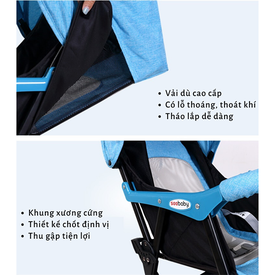 Xe đẩy SeeBaby gấp gọn tiện lợi