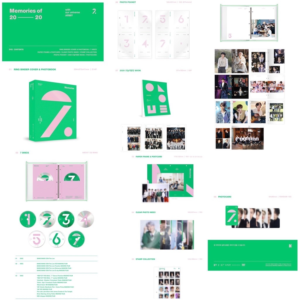  2021 BTS Memories2020 DVD Zingerling ar