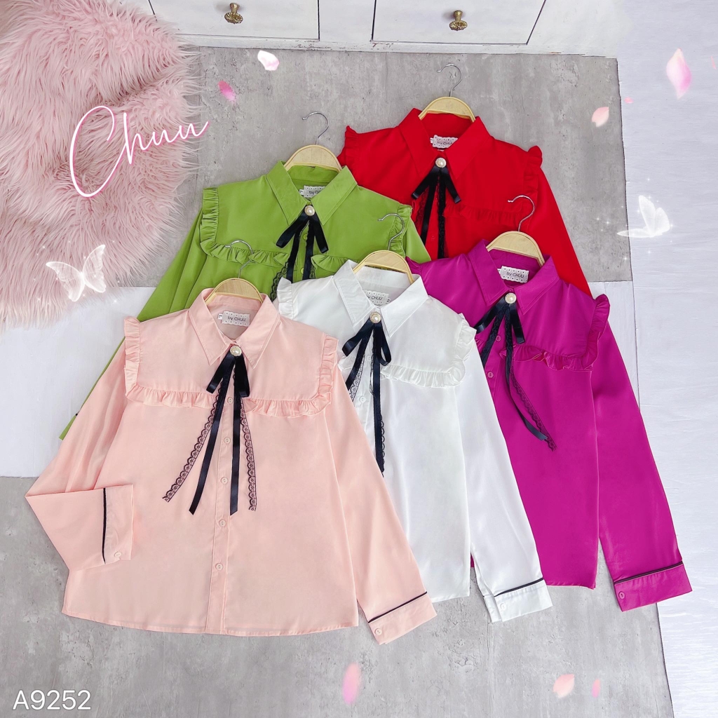Áo Sơ Mi Tay Viền Đô Vuông A9252