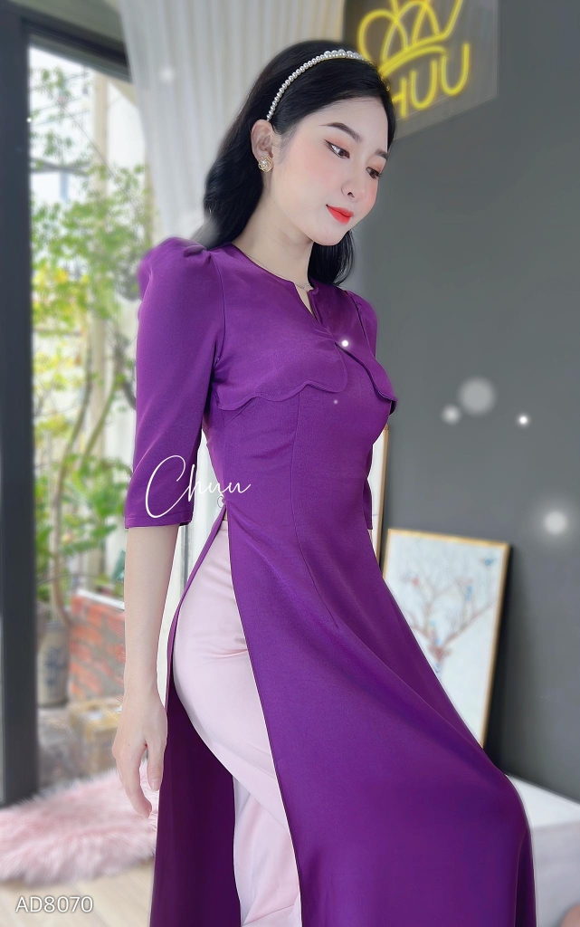 Áo Dài Đô Lượn Sóng AD8070 (áo lẻ)