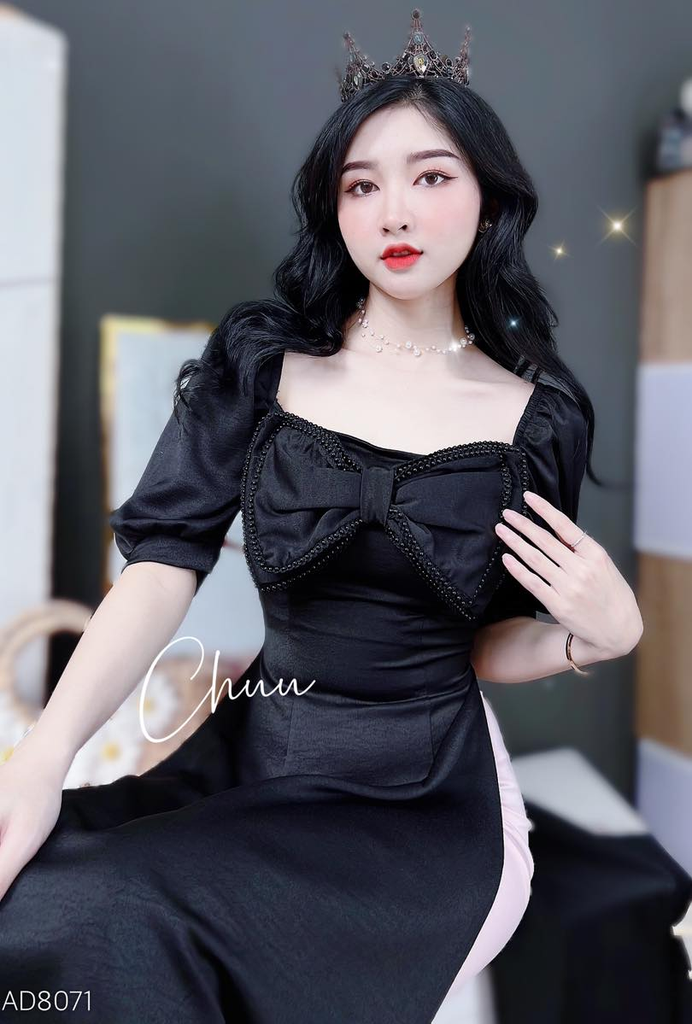 Áo Dài Nơ To Ngọc Châu AD8071 (áo lẻ)