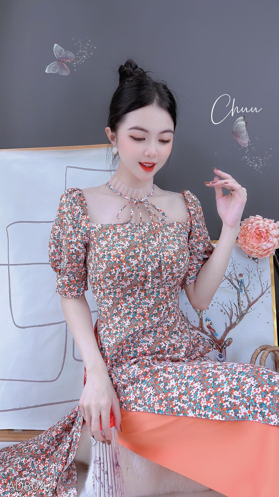 Áo Dài Pha Lưới AD8042 (áo lẻ)