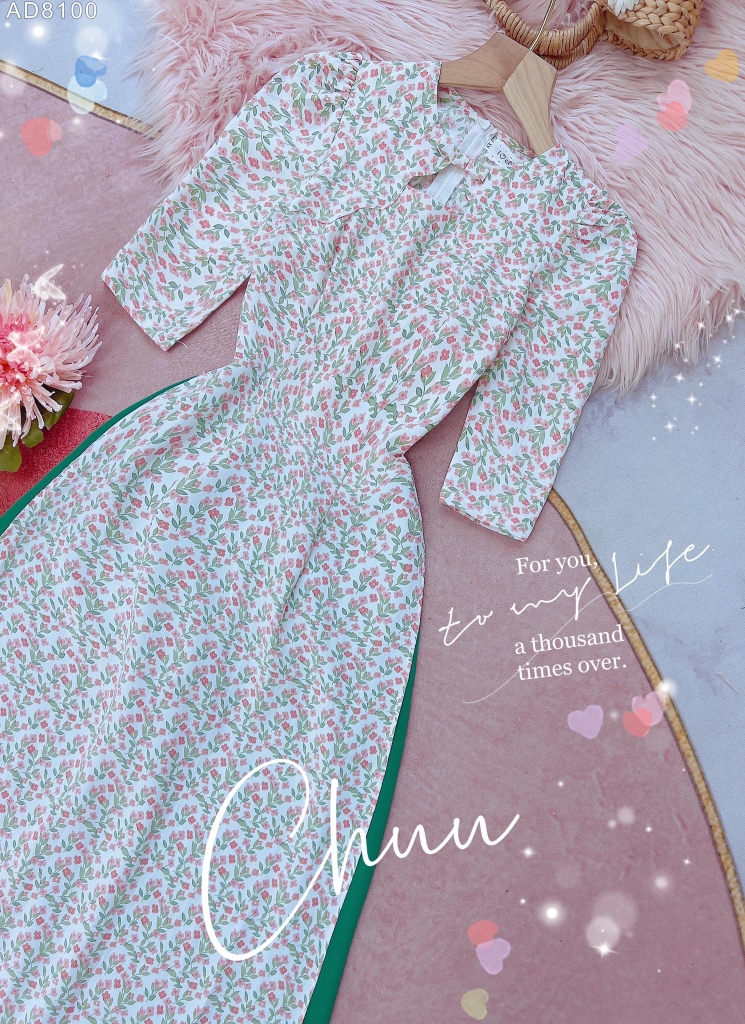 Áo Dài TL Nơ Vuông AD8100 (áo lẻ)