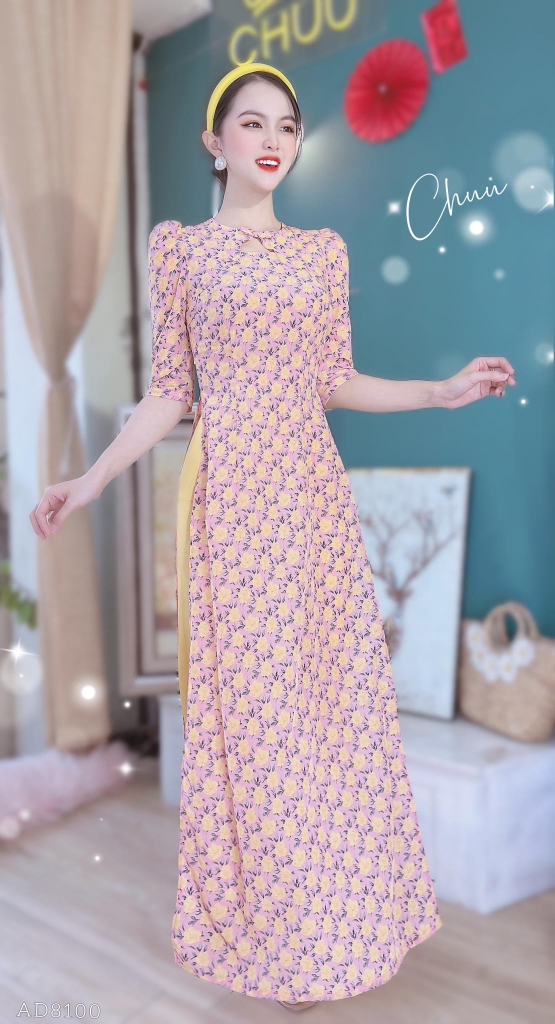Áo Dài TL Nơ Vuông AD8100 (áo lẻ)