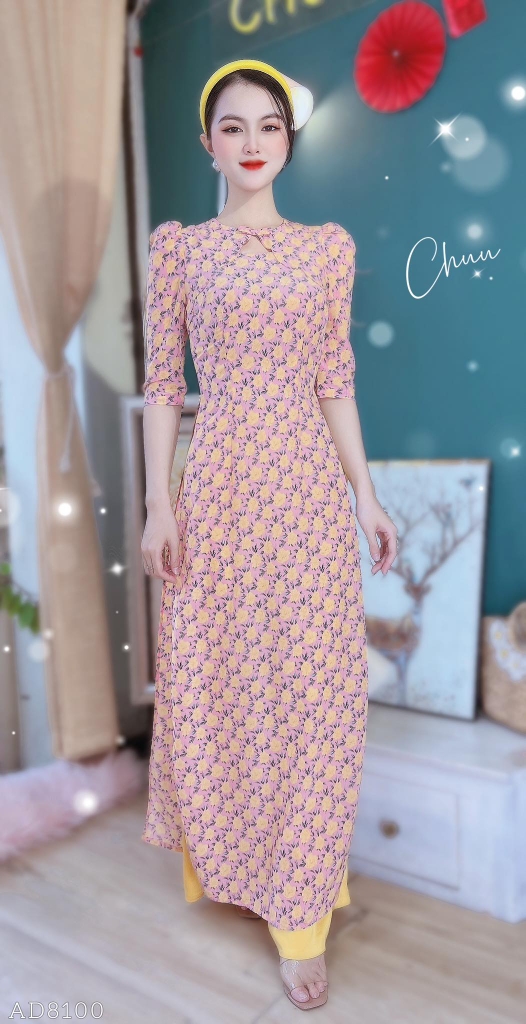 Áo Dài TL Nơ Vuông AD8100 (áo lẻ)