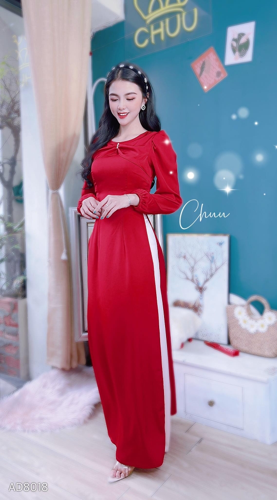 Áo dài lụa ánh nhung AD8018 (áo lẻ)