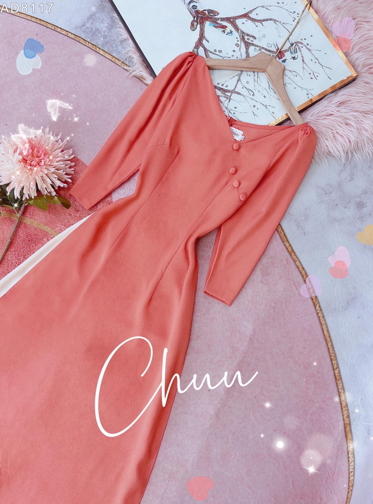 Áo Dài Cổ Tick 5N Bọc AD9117 (áo lẻ)