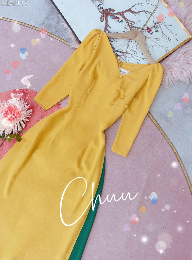 Áo Dài Cổ Tick 5N Bọc AD9117 (áo lẻ)