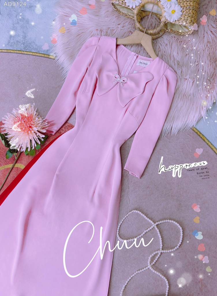 Áo Dài Cánh Bướm Dối Gian AD9124 (áo lẻ)