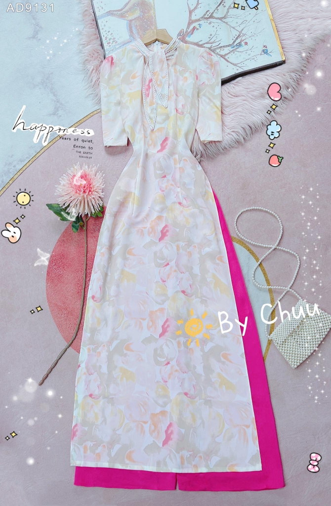 Áo Dài Cổ Thỏ AD9131(áo lẻ)