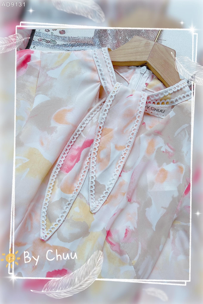 Áo Dài Cổ Thỏ AD9131(áo lẻ)