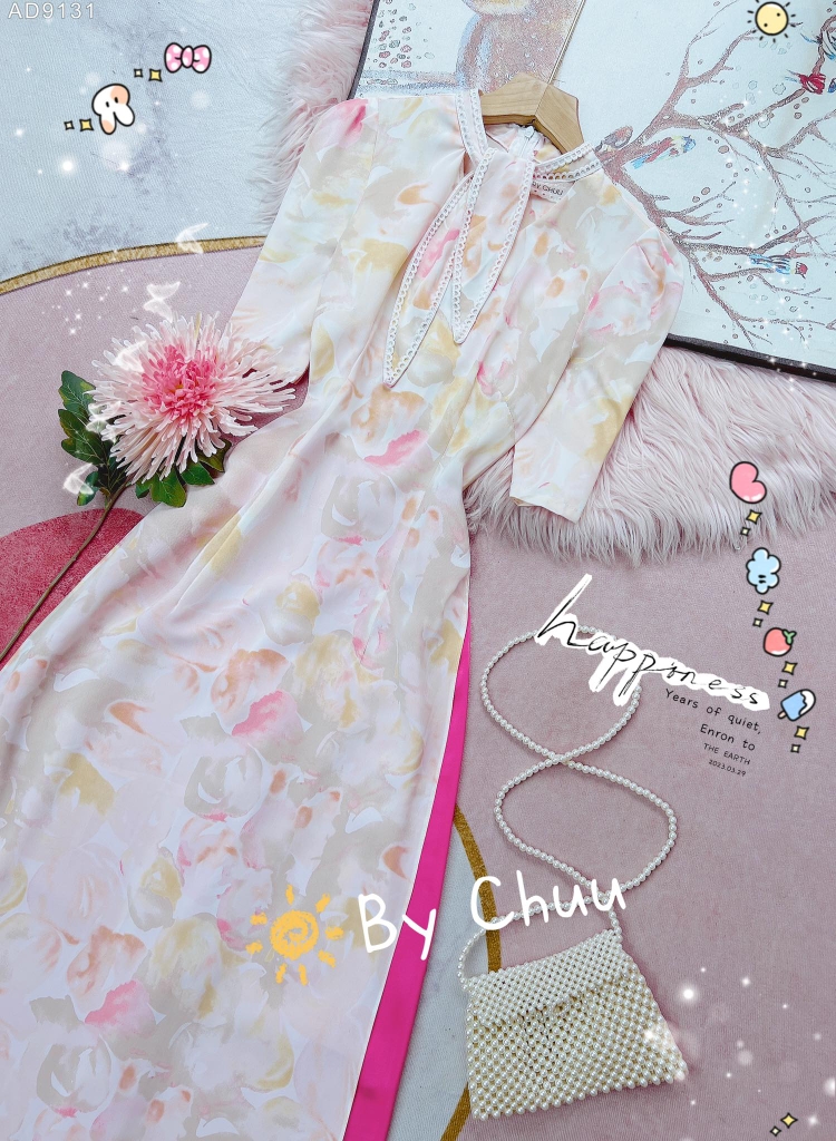 Áo Dài Cổ Thỏ AD9131(áo lẻ)