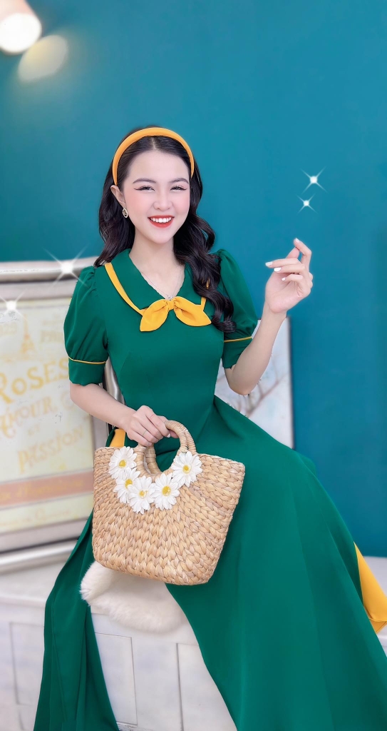 Áo Dài Cổ Đôi AD9144 (áo lẻ)
