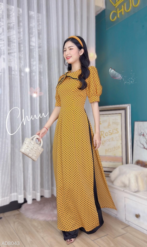 Áo Dài Vạt Thủy Thủ Nơ AD8043 (áo lẻ)