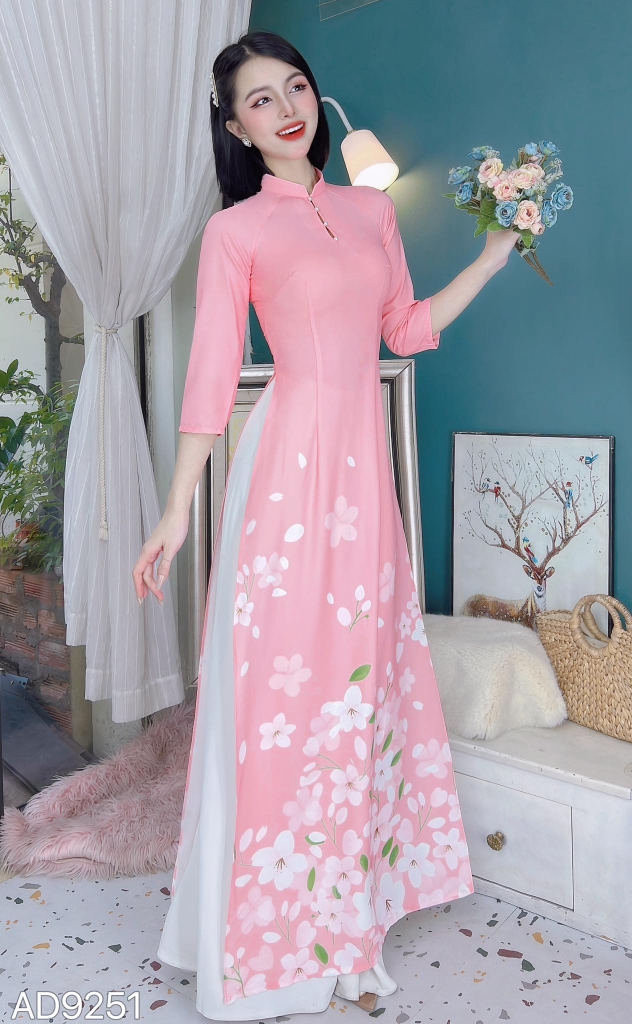 Áo Dài TT Hoa Chân 5 Ngọc AD9251
