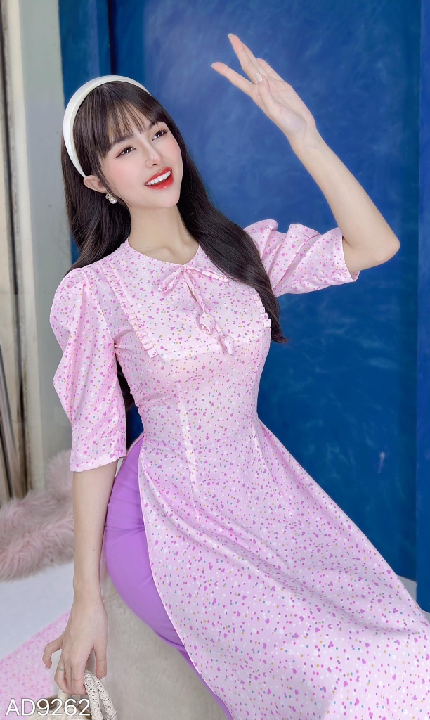 Áo Dài Nơ Nụ Bông AD9262